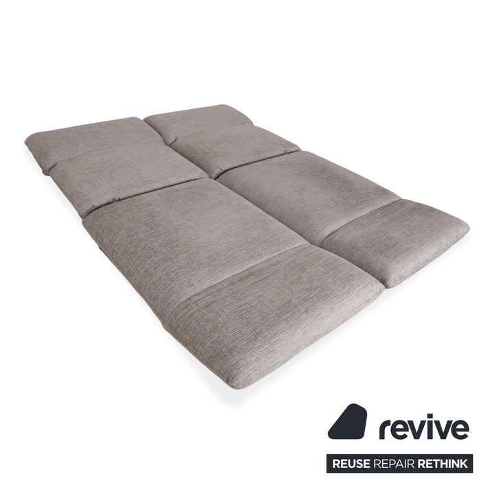 Signet Messina Stoff Zweisitzer Grau manuelle Funktion Sofa Couch Schlaffunktion