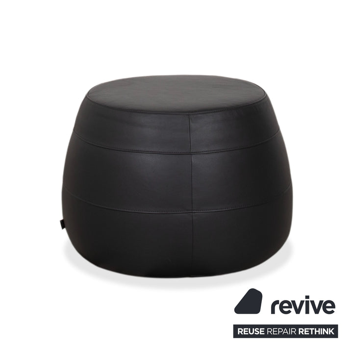 Signet Middle Bob Leder Hocker Braun Grau Pouff