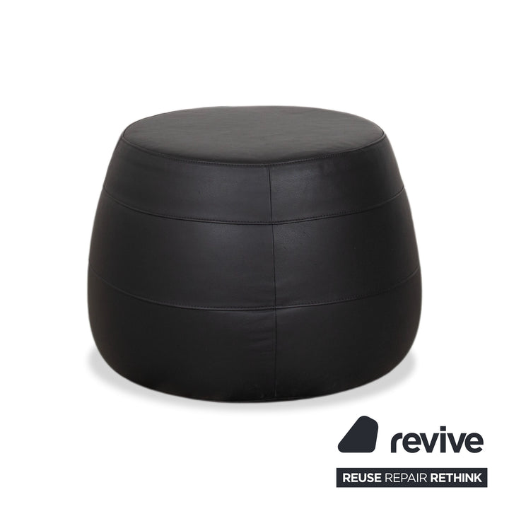 Signet Middle Bob Leder Hocker Braun Grau Pouff