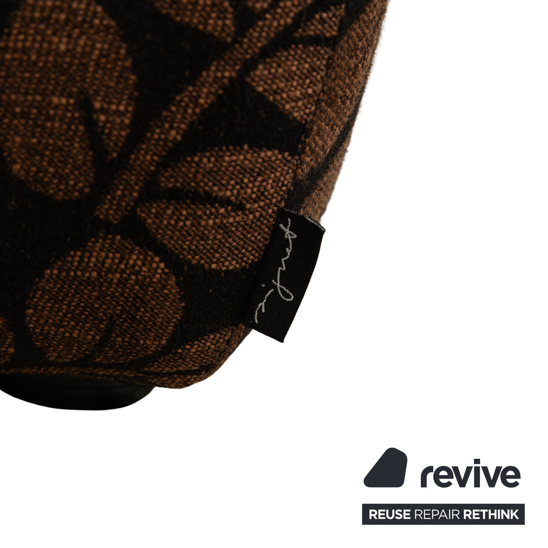 signet fabric stool brown black