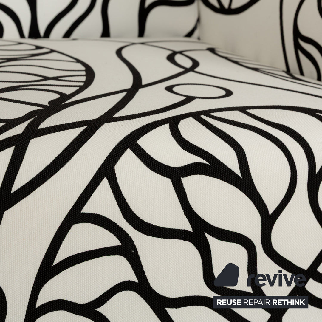 Signet fabric armchair white black pattern