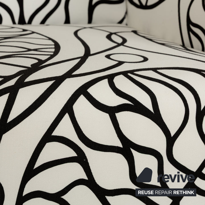 Signet fabric armchair white black pattern