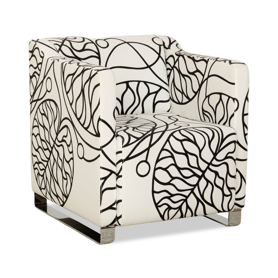 Signet fabric armchair white black pattern