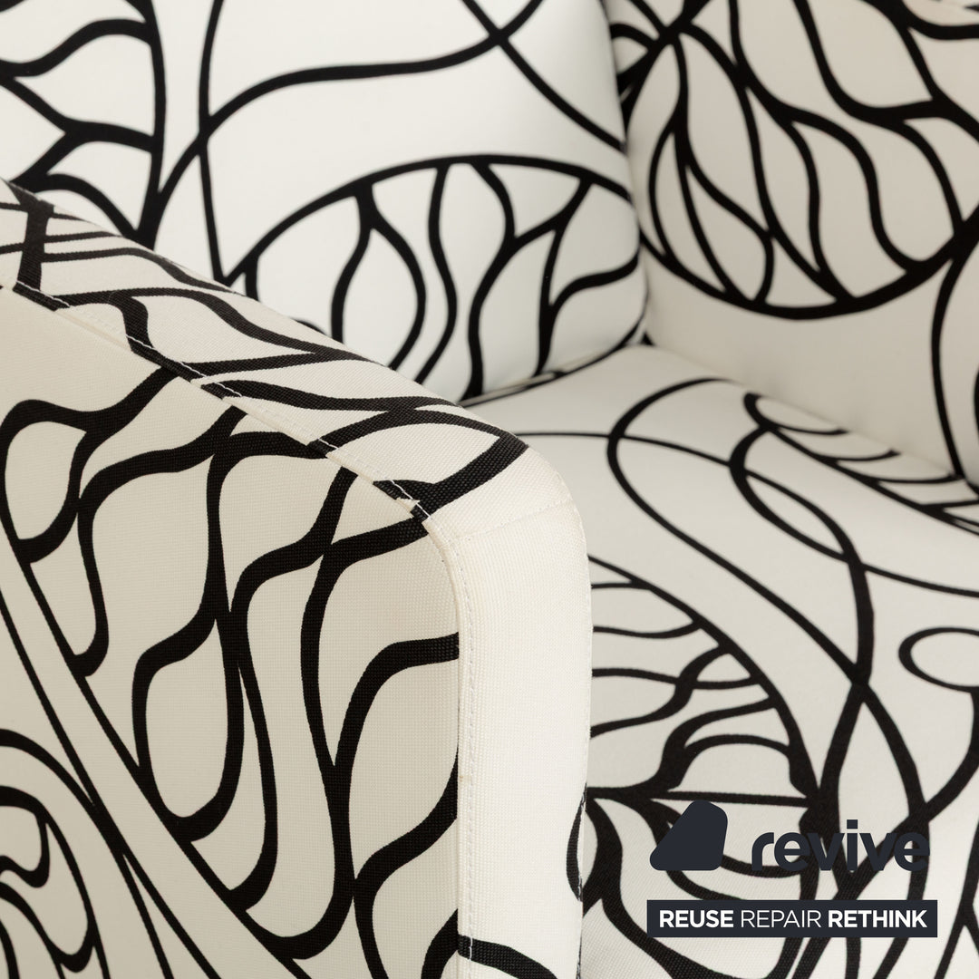 Signet fabric armchair white black pattern