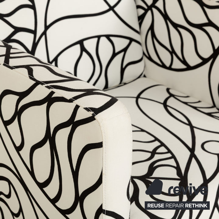 Signet fabric armchair white black pattern