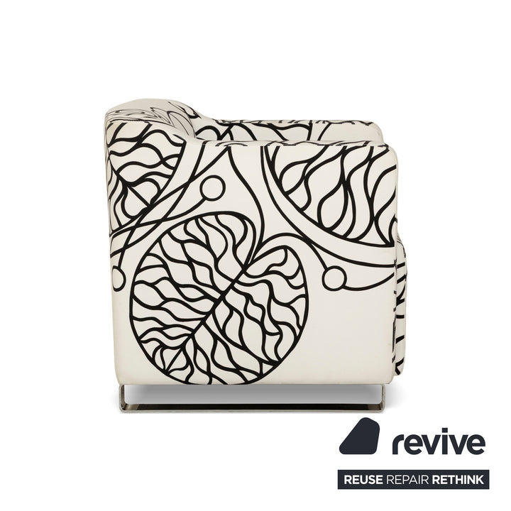 Signet fabric armchair white black pattern