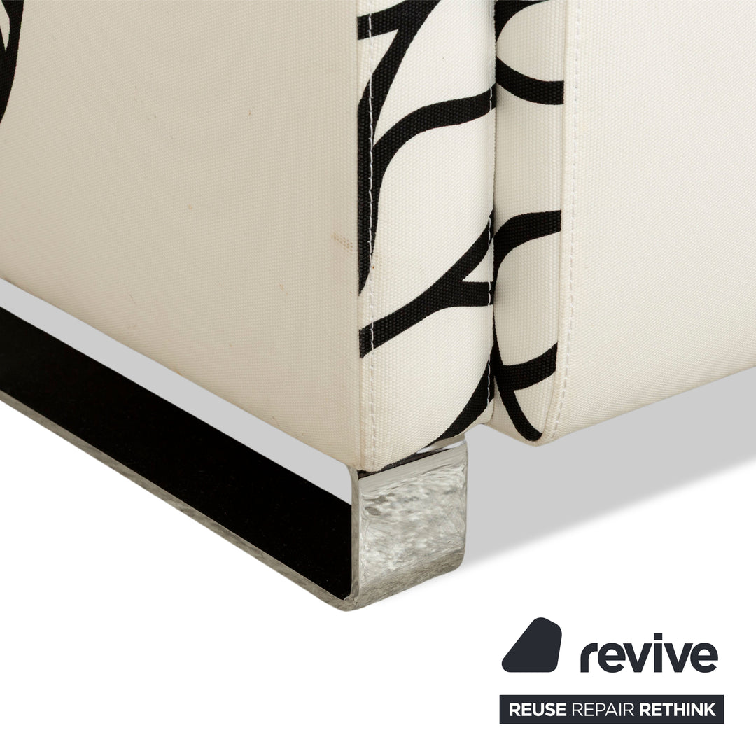 Signet fabric armchair white black pattern