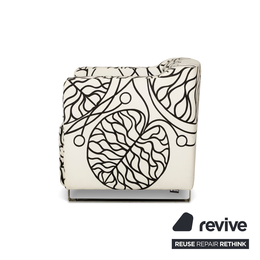 Signet fabric armchair white black pattern