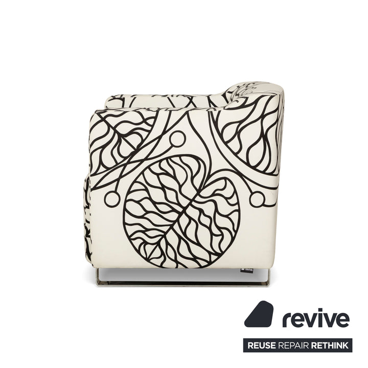 Signet fabric armchair white black pattern