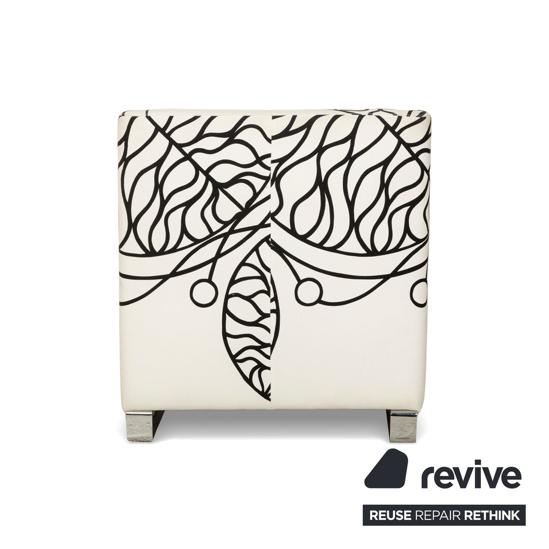 Signet fabric armchair white black pattern