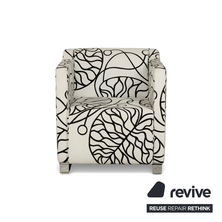 Signet fabric armchair white black pattern