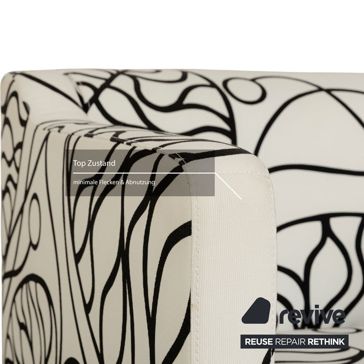 Signet fabric armchair white black pattern