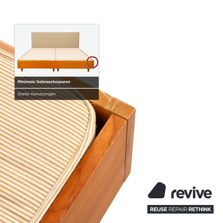 Lit à sommier Simmons 180x200cm Beige Gris Marron Tête de lit Cadre en bois