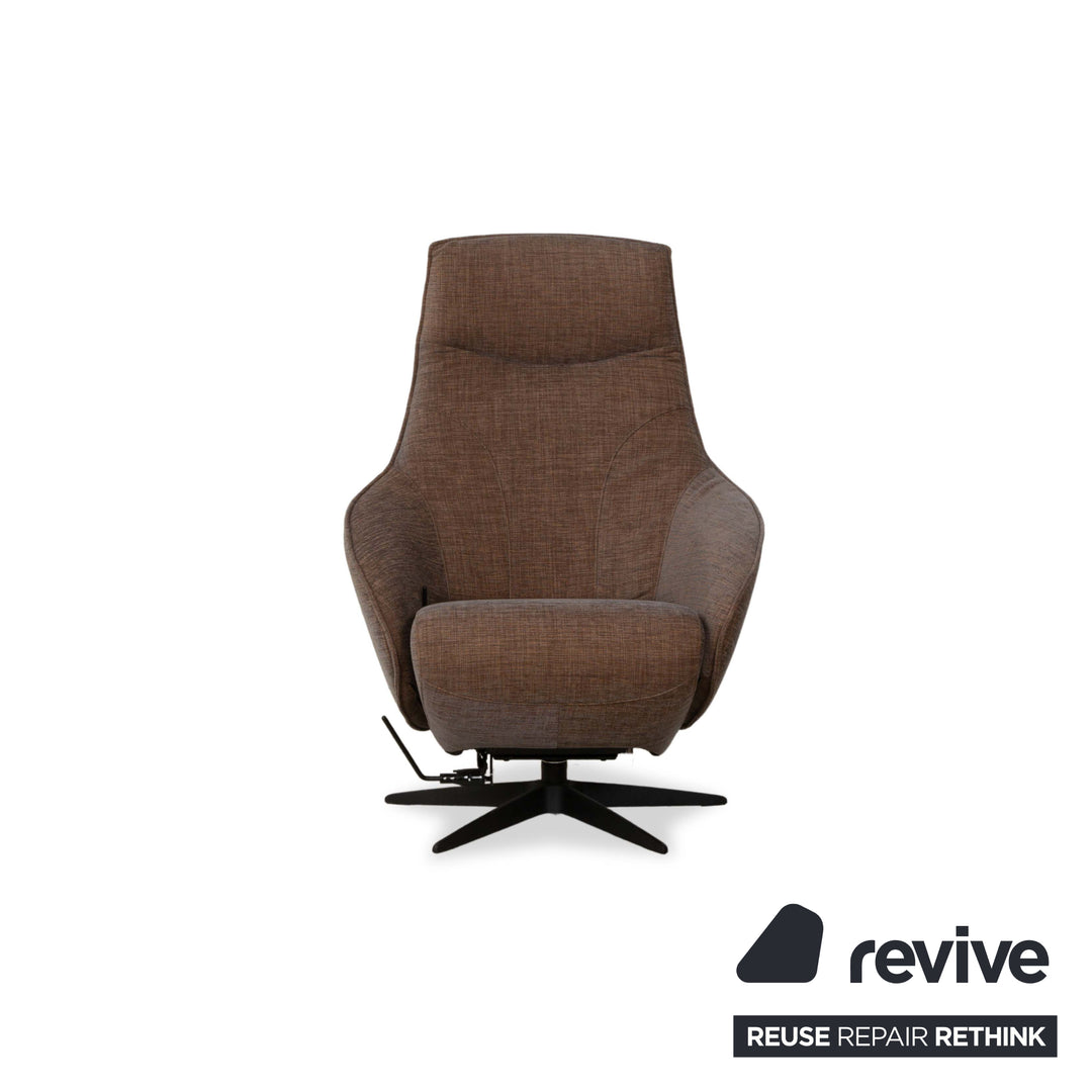 Sitting Vision MV 248 Fabric Armchair Beige Brown incl. Stool Rocking Function