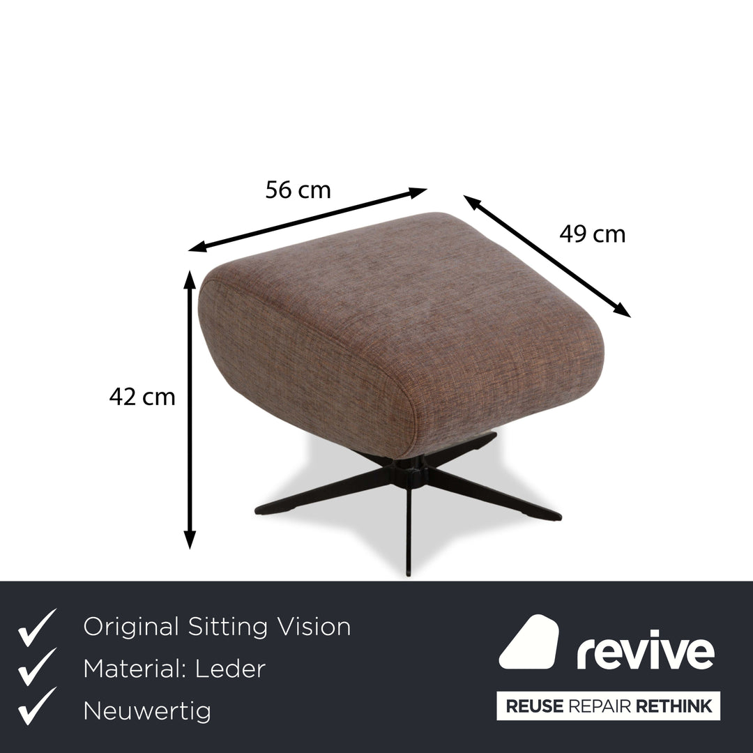 Sitting Vision MV 248 Fabric Armchair Beige Brown incl. Stool Rocking Function