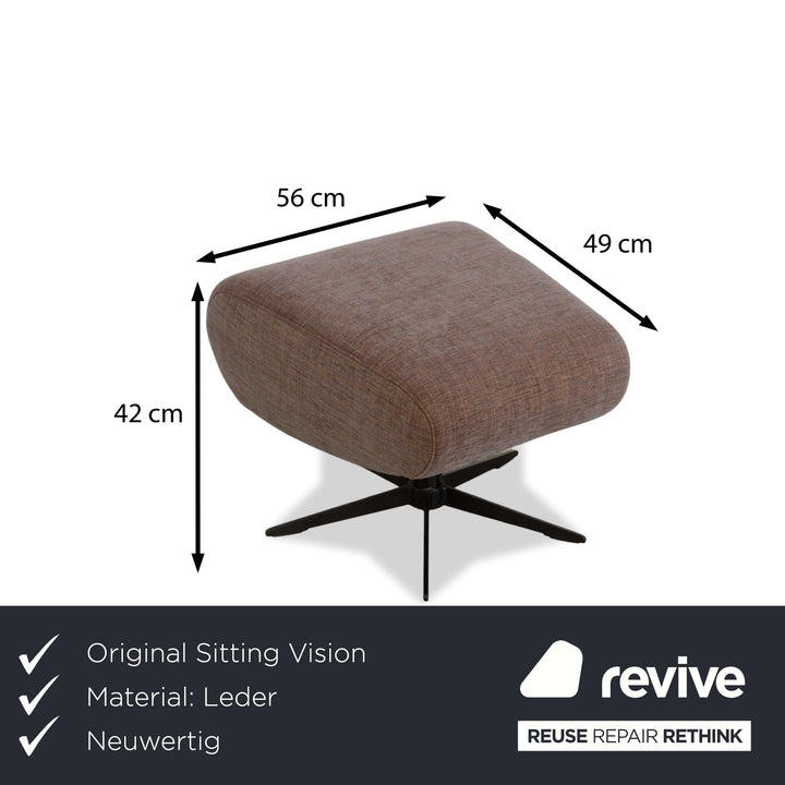 Sitting Vision MV 248 Fabric Armchair Beige Brown incl. Stool Rocking Function