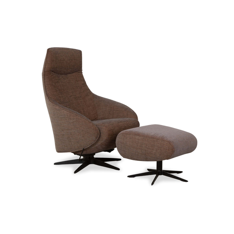 Fauteuil en tissu Sitting Vision MV 248 beige marron avec tabouret à bascule