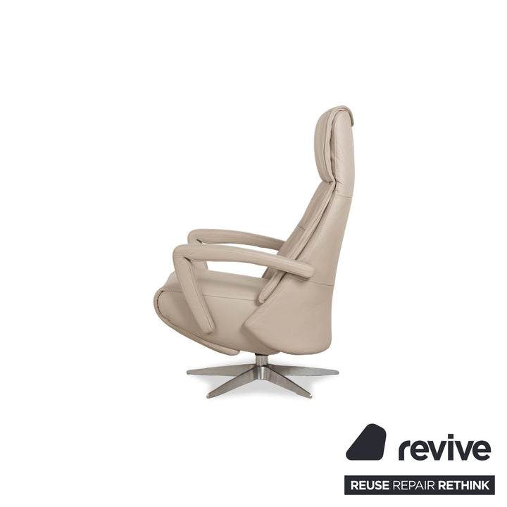 Sitting Vision TW 043 Leather Armchair Cream Taupe Manual Function Battery