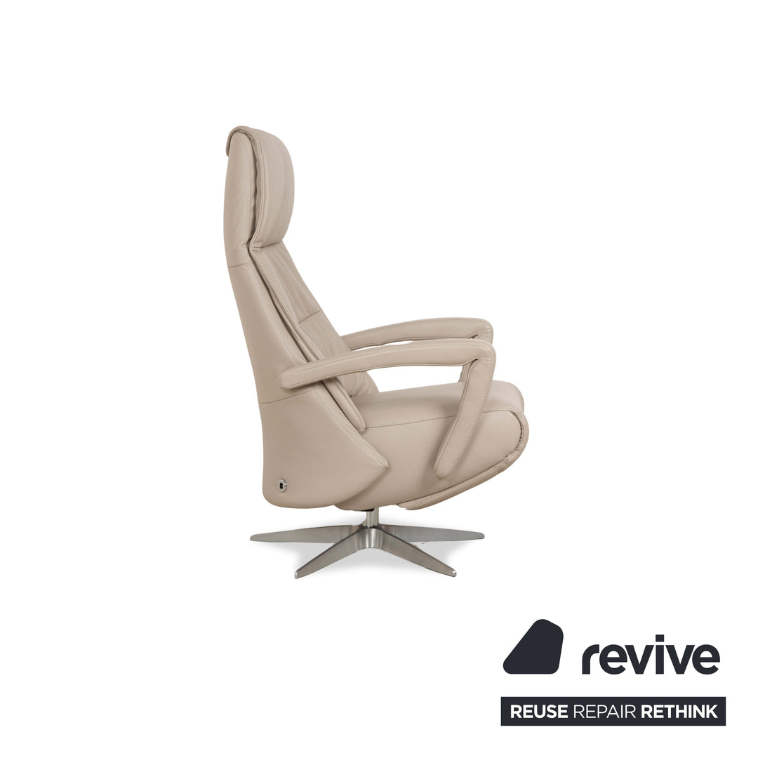 Sitting Vision TW 043 Leather Armchair Cream Taupe Manual Function Battery