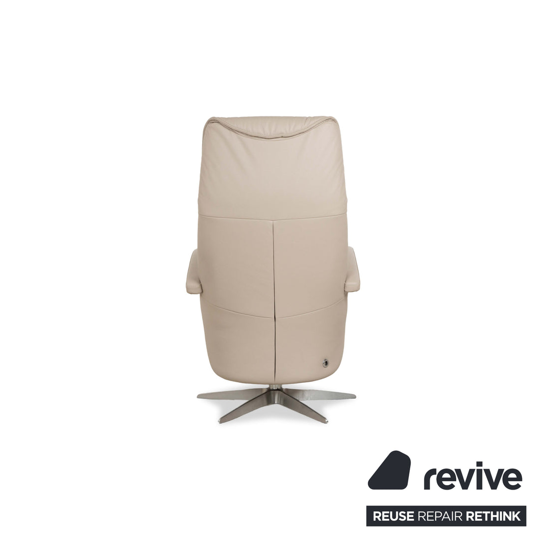 Sitting Vision TW 043 Leather Armchair Cream Taupe Manual Function Battery