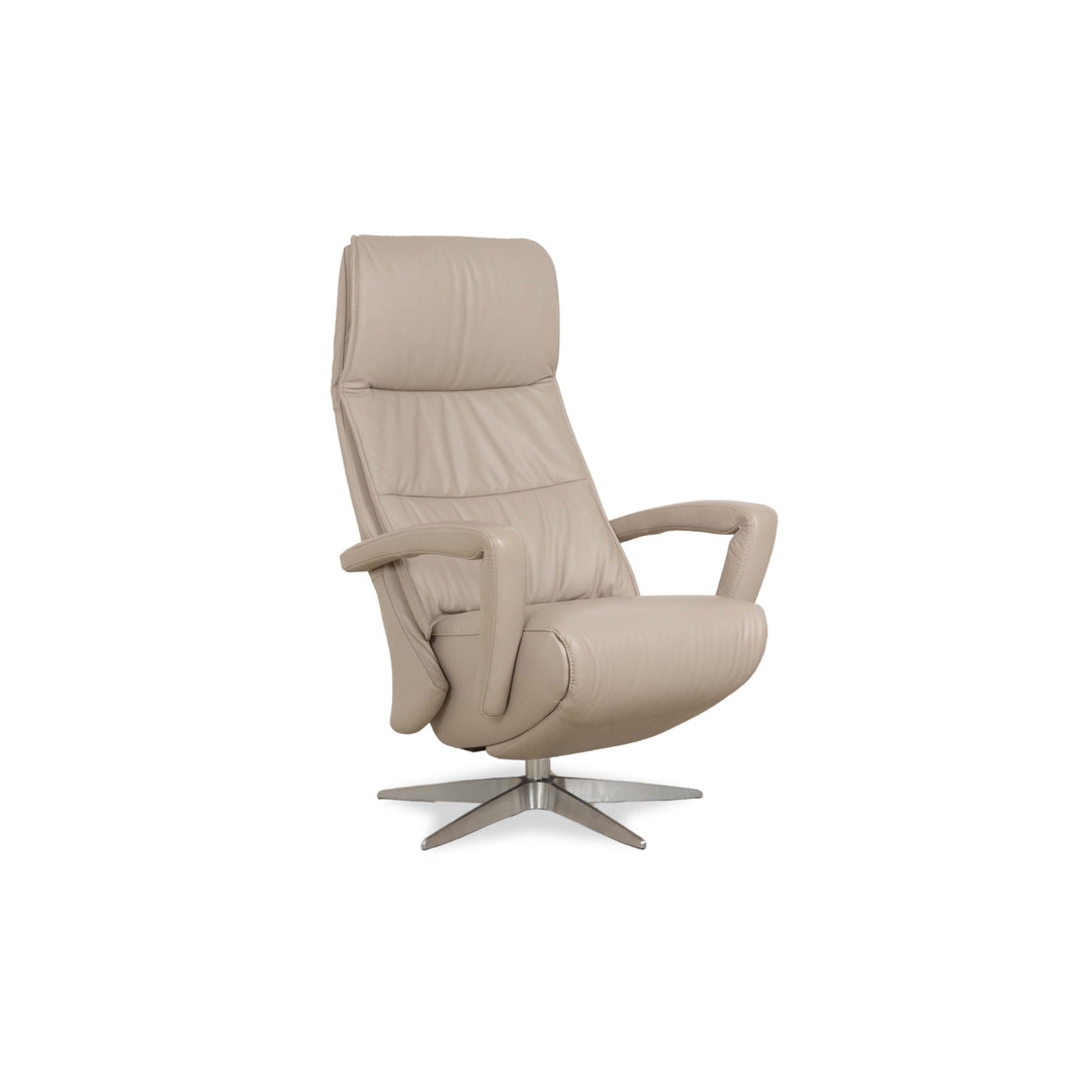Sitting Vision TW 043 Leather Armchair Cream Taupe Manual Function Battery