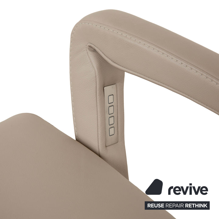 Sitting Vision TW 043 Leather Armchair Cream Taupe Manual Function Battery