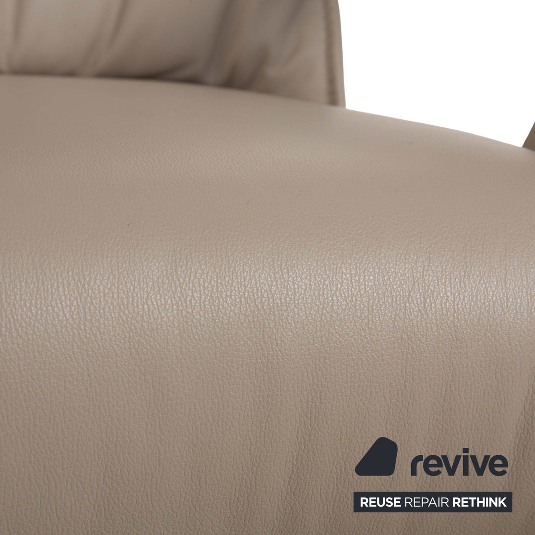 Sitting Vision TW 043 Leather Armchair Cream Taupe Manual Function Battery