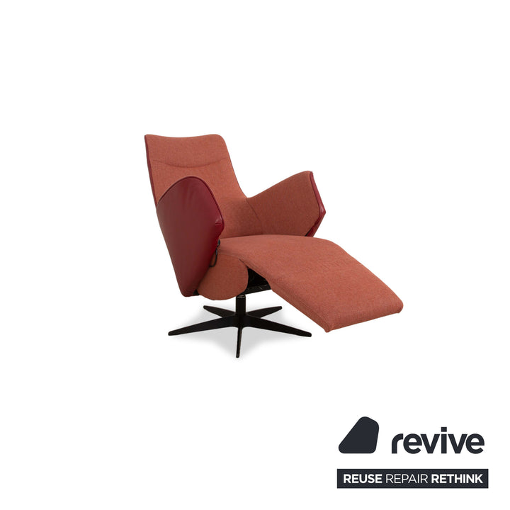 Sitting Vision TW 043 fauteuil relax en tissu cuir rouge orange électr. Fonction batterie