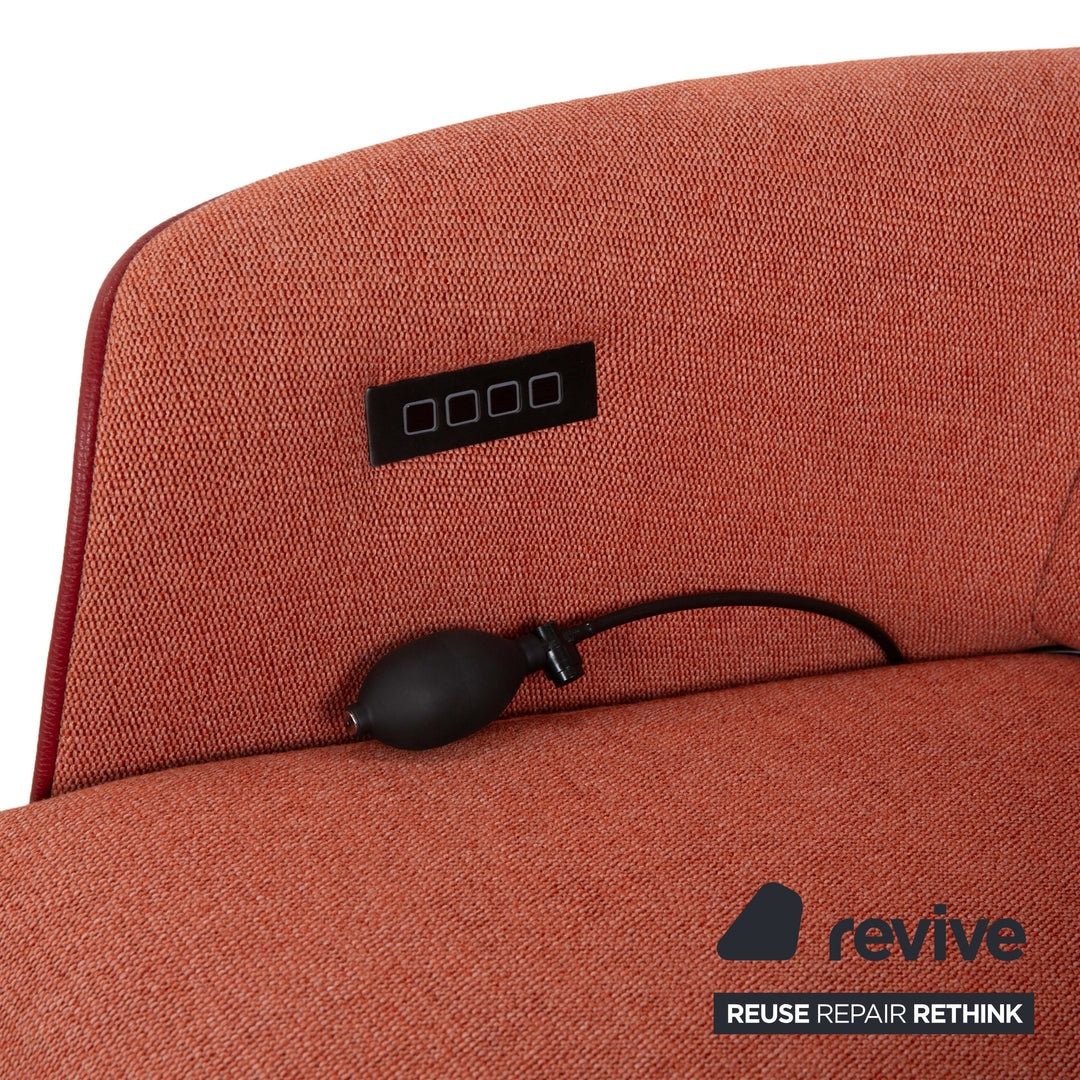 Sitting Vision TW 043 fauteuil relax en tissu cuir rouge orange électr. Fonction batterie