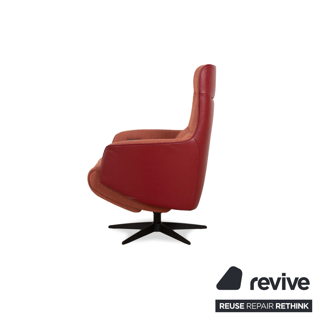 Sitting Vision TW 043 Stoff Relax-Sessel Leder Rot Orange elektr. Funktion Akku