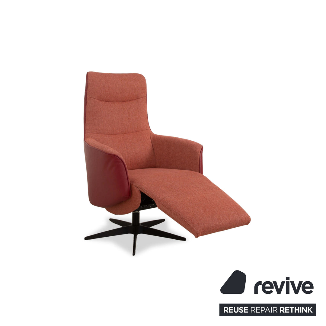 Sitting Vision TW 043 Stoff Relax-Sessel Leder Rot Orange elektr. Funktion Akku