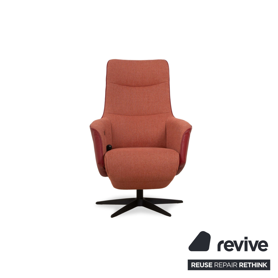 Sitting Vision TW 043 fauteuil relax en tissu cuir rouge orange électr. Fonction batterie