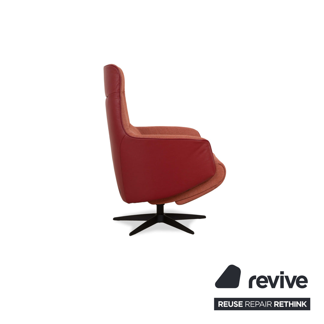 Sitting Vision TW 043 fauteuil relax en tissu cuir rouge orange électr. Fonction batterie