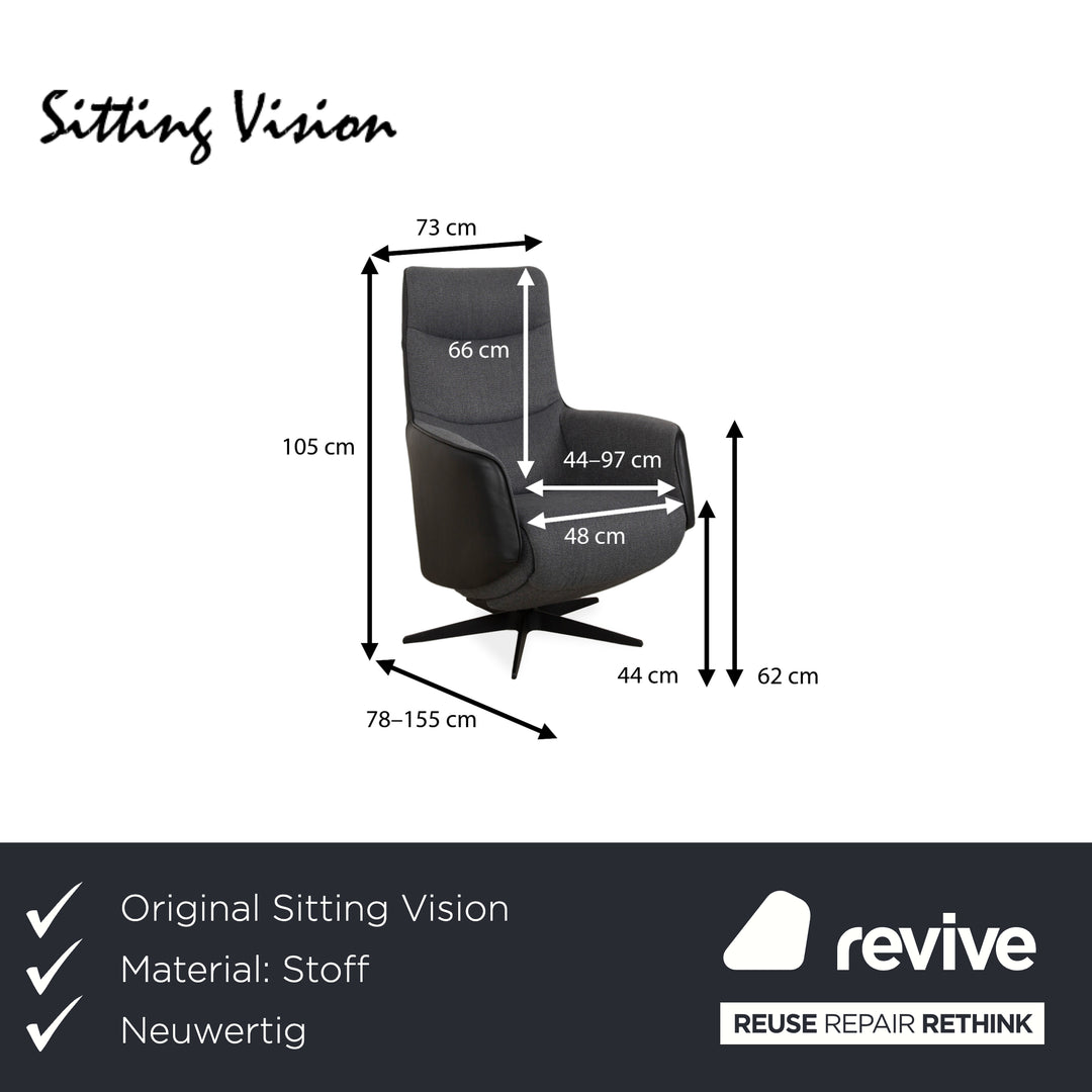 Sitting Vision TW 093 fauteuil de relaxation en tissu cuir gris électr. Fonction batterie