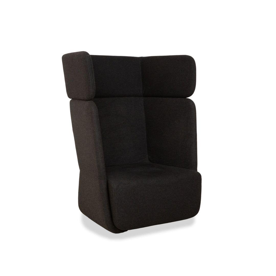 Fauteuil en tissu Softline BASKET gris foncé