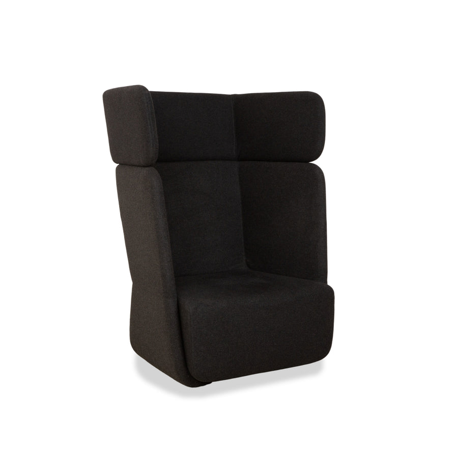 Fauteuil en tissu Softline BASKET gris foncé