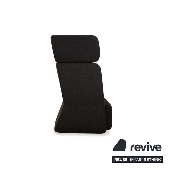 Fauteuil en tissu Softline BASKET gris foncé