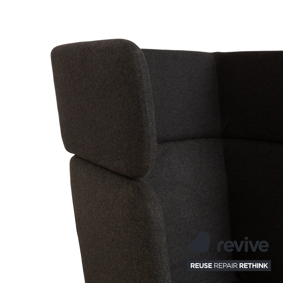 Fauteuil en tissu Softline BASKET gris foncé