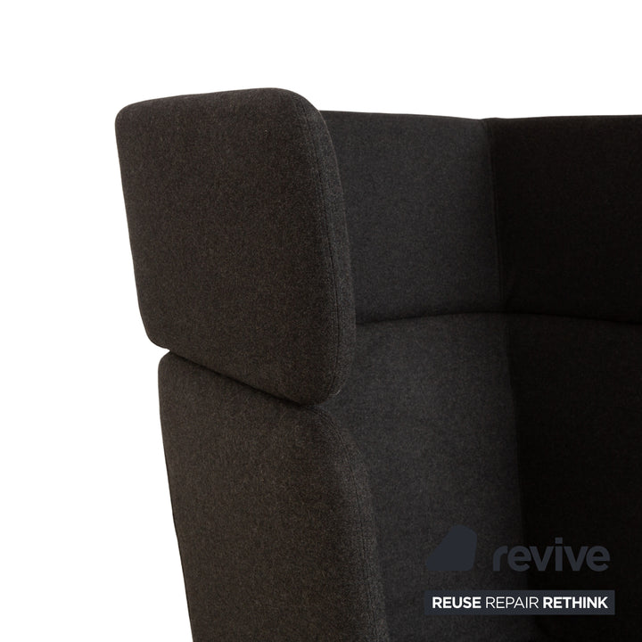 Fauteuil en tissu Softline BASKET gris foncé