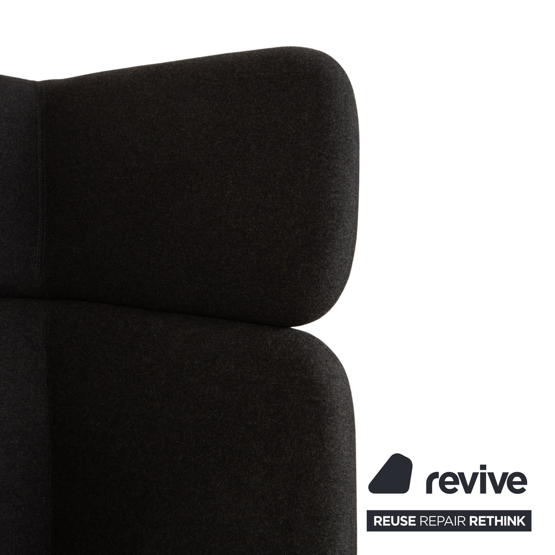 Fauteuil en tissu Softline BASKET gris foncé