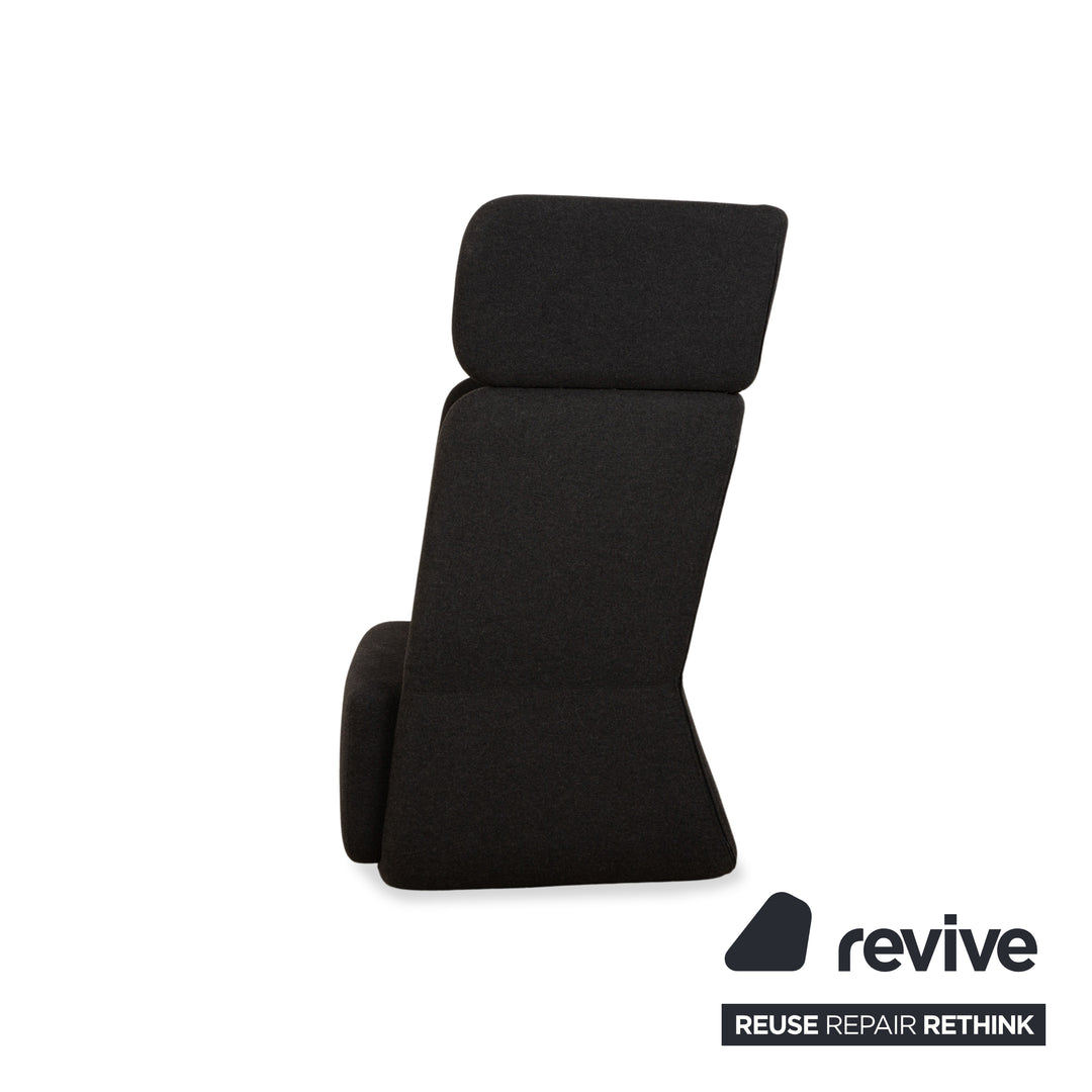 Fauteuil en tissu Softline BASKET gris foncé