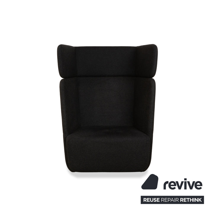 Fauteuil en tissu Softline BASKET gris foncé