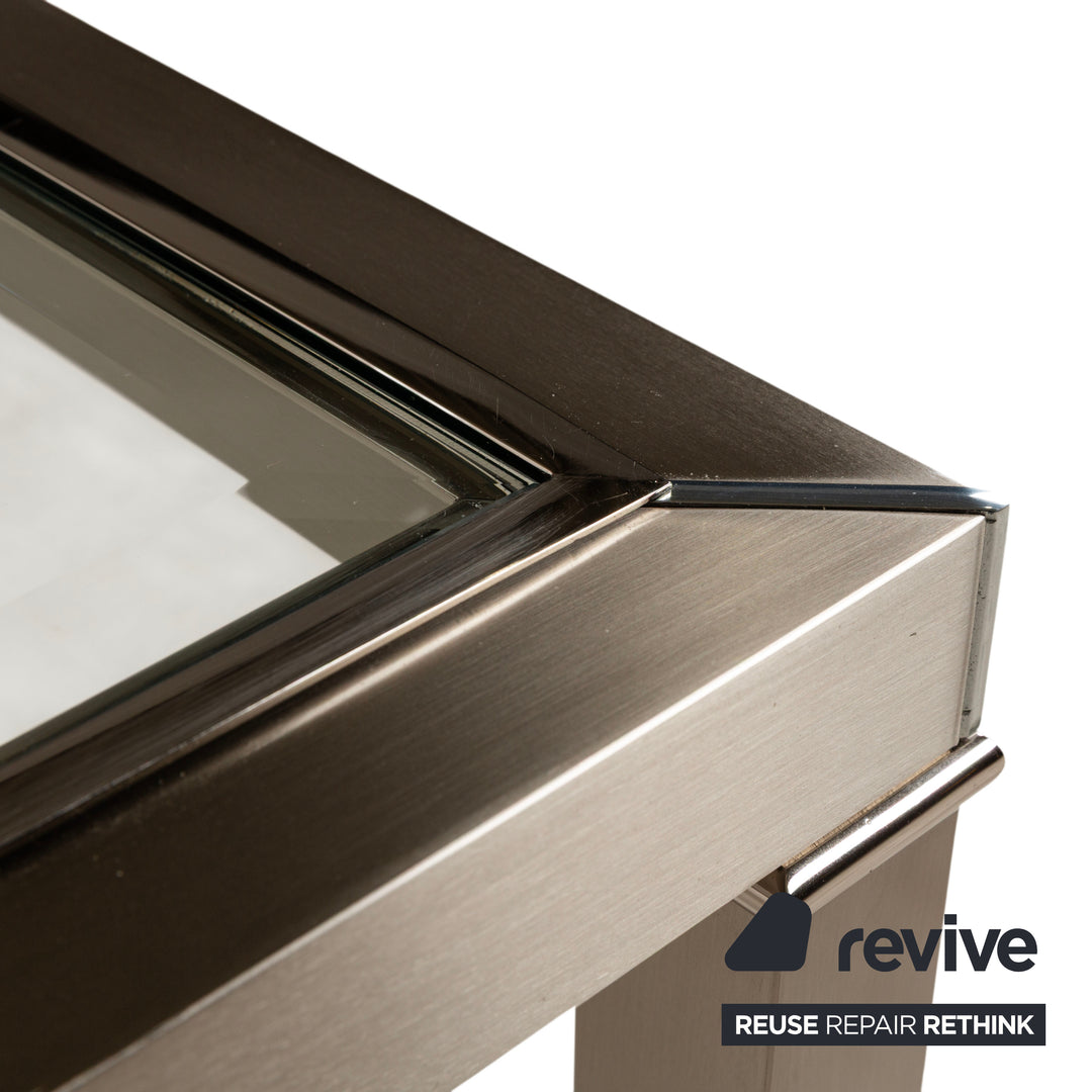 Sovet Italia Nice Table basse en verre Tables gigognes argentées