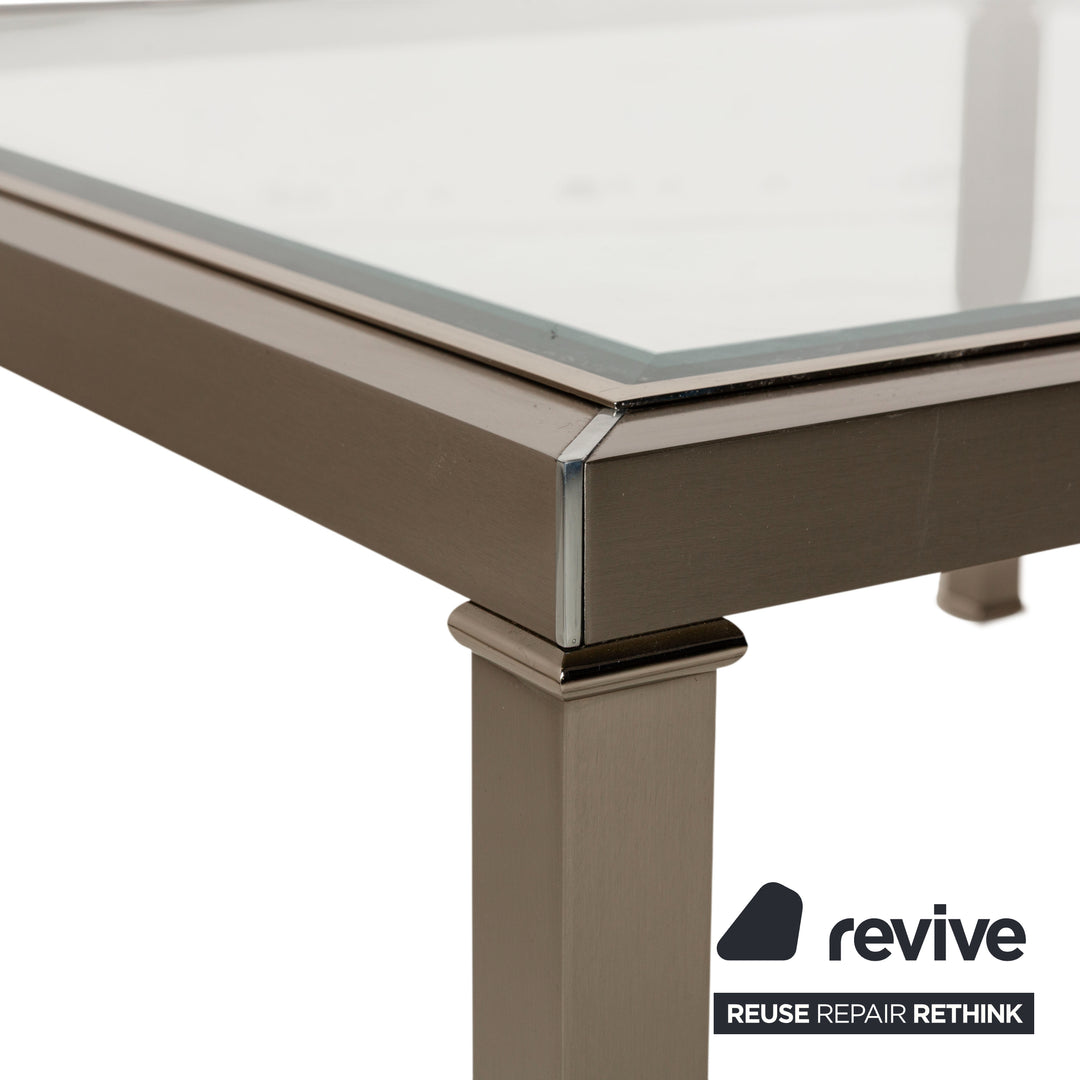 Sovet Italia Nice Table basse en verre Tables gigognes argentées