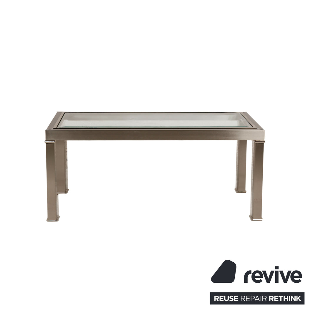 Sovet Italia Nice Table basse en verre Tables gigognes argentées