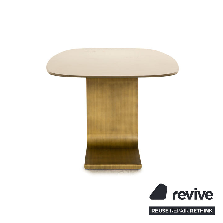 Sovet Italia Table à manger en verre en forme de palais Cuivre Taupe 219 x 74 x 95