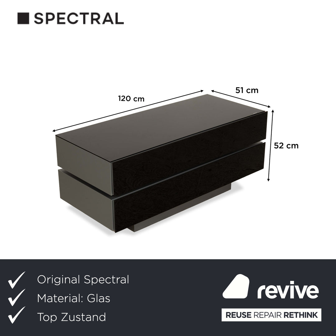 Buffet bas noir en verre Spectral Brick