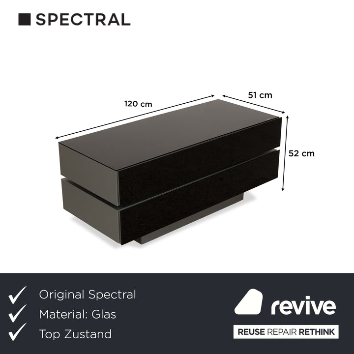 Buffet bas noir en verre Spectral Brick