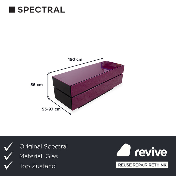 Spectral Brick Sideboard Glas Rot Schwarz Hochglanz manuelle Funktion