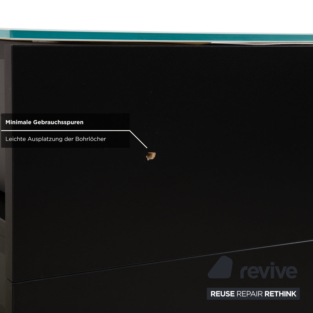 Spectral Catena Glas Sideboard Weiß Schwarz TV Board